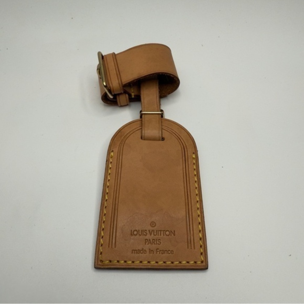 Authentic Louis Vuitton ~ Vachetta Brown Leather Luggage ID Name Tag & Poignet
